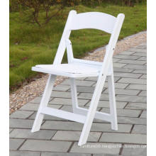 Padded White Resin Folding Chair